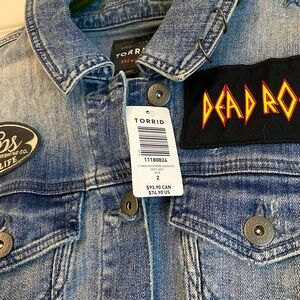 Torrid Patchwork Denim Vest Womens 2x Distressed New with Tags!